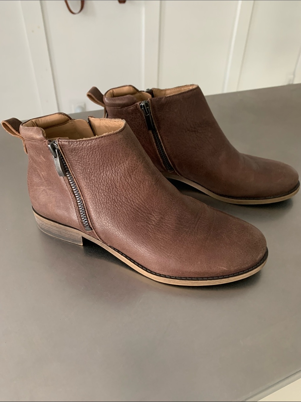 Franco Sarto Leather Keegan Ankle Boots - Size 7.5